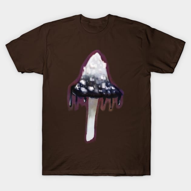 Painted Mushroom - Inkycap T-Shirt by Raebees